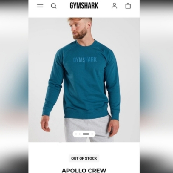 Gymshark Apollo Crew Neck Pullover Sweatshirt Shirt Green Blue Men Large Unisex - Picture 3 of 9